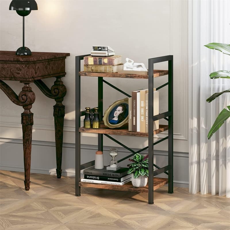 Metal Small Bookcase - 16.54"D x 11.02"W x 27.56"H