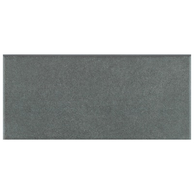 Merola Tile Twenties Bullnose Black 3-1/2" x 7-3/4" Ceramic Floor and Wall Trim - (1 Tile)