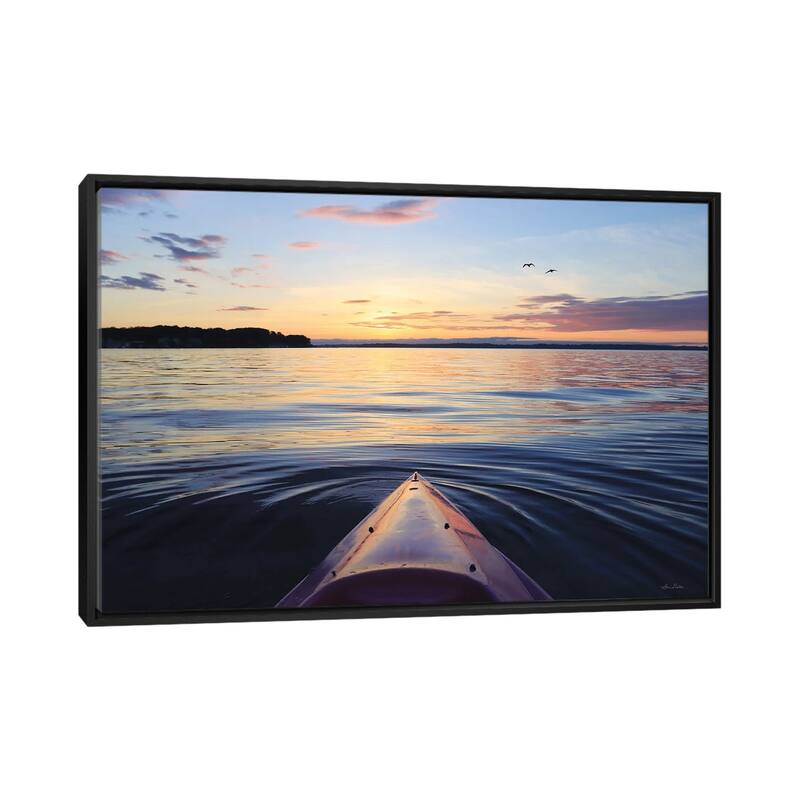 iCanvas "Kayaking On French Bay" by Lori Deiter Framed - Black - 26x40