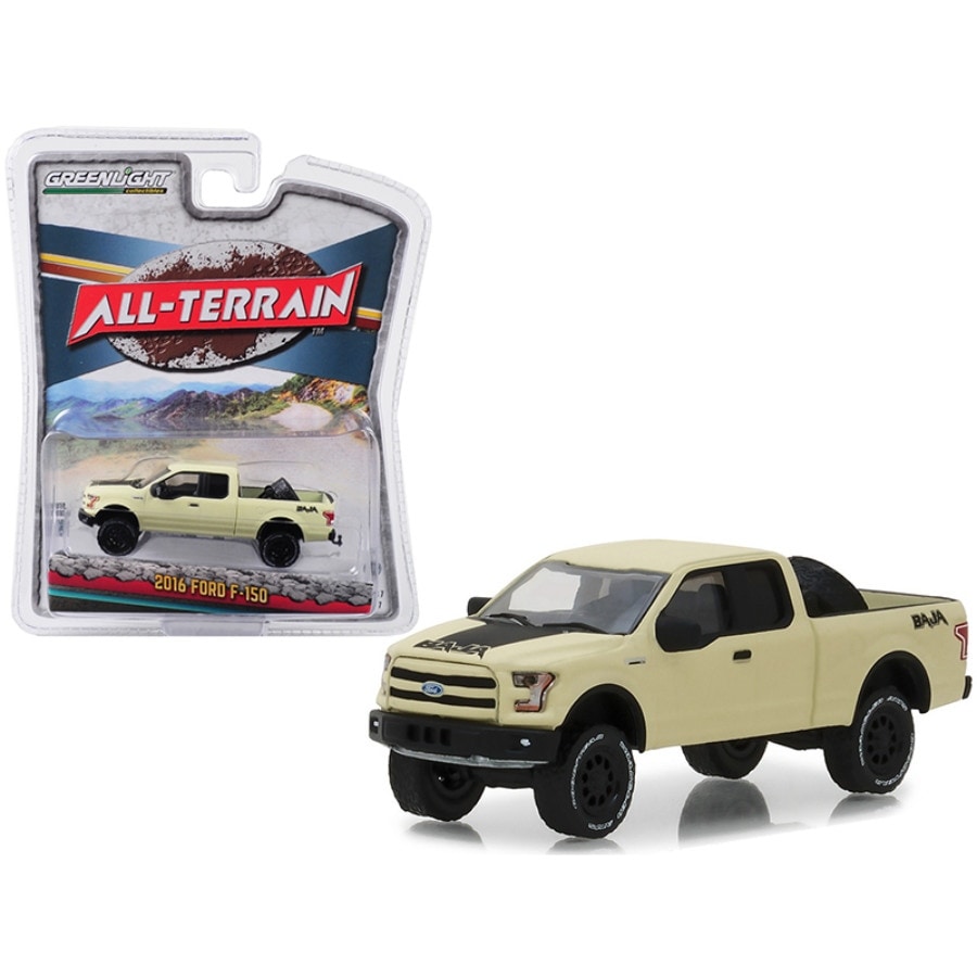 2016 Ford F 150 Baja Pickup Truck With Tire Carrier Matt Yellow All Terrain Series 7 164 Diecast Model Car By Greenlight