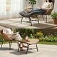 preview thumbnail 13 of 26, 2-Piece Outdoor Wicker Ottomans with Cushions, Weather-Resistant Boho Patio Rattan Footrests for Garden, Porch, and Balcony