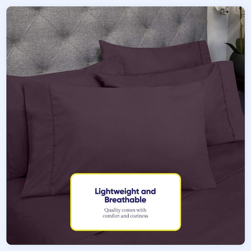 Soft Brushed Microfiber 7-piece Split King Sheet Set - 4 Pillowcases