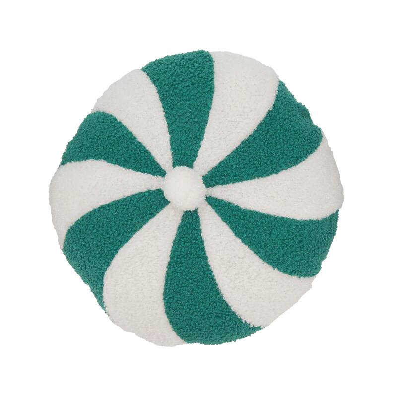 Holiday Cheer Candy Cane Poly Filled Throw Pillow - 13"x13" - White/Green