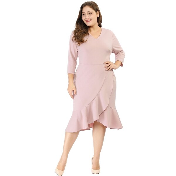 wrap plus size midi dresses
