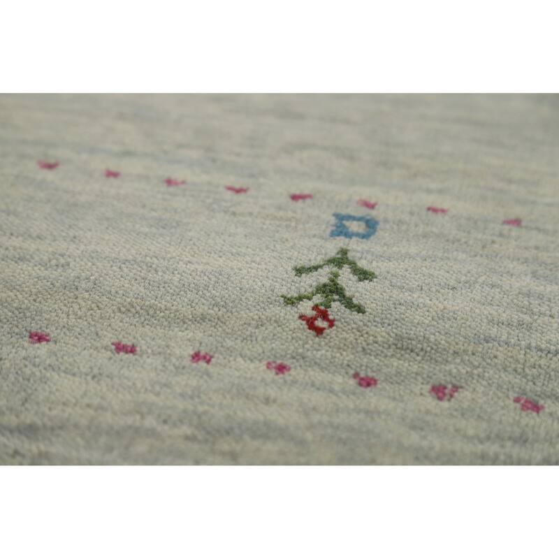 Hand Knotted Oriental 100% Wool Carpet Tribal Animal Pictorial Green Gabbeh Area Rug - 4' 11'' X 3' 0''