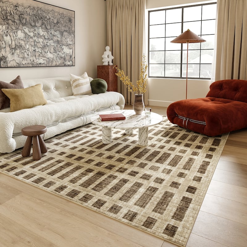 Julies Striped Area Rug - 5' x 7'10" - Beige