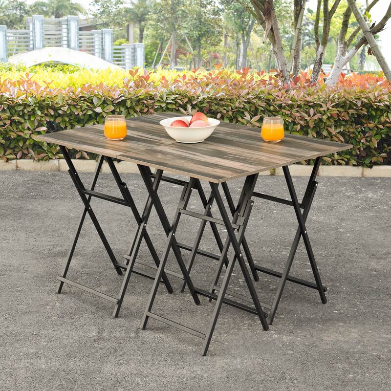 No Assembly Required TV Trays for Eating Set of 4 with Stand,Folding Snack Tray Table Set,Folding TV Dining Tables