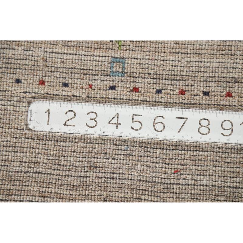 Hand Knotted Oriental 100% Wool Carpet Tribal Animal Pictorial Beige & Ivories Gabbeh Area Rug - 7' 9'' X 5' 1''
