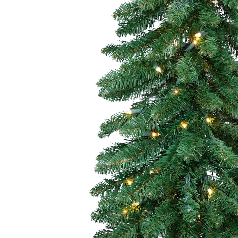 Pre-Lit Pencil Alpine Artificial Christmas Tree - 5' - Clear Lights - 5 Foot