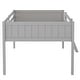 preview thumbnail 5 of 20, Full Size Low Loft Bed with Convertible Ladder, Wooden Sturdy Kids Bed Frame with Safety Guardrails for Bedroom, Grey