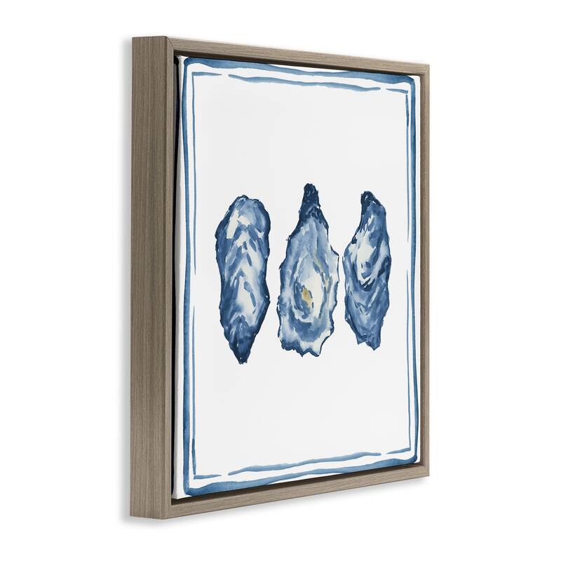 Stupell Oyster Shell Trio Framed Floater Canvas Wall Art Design By Lucille Price