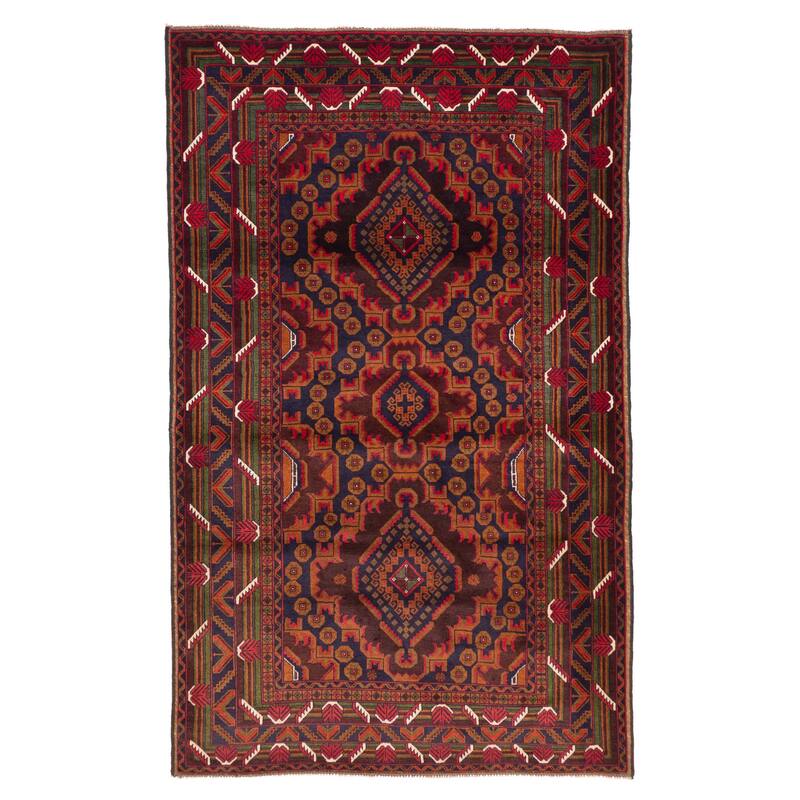 ECARPETGALLERY Hand-knotted Teimani Dark Brown Wool Rug - 4'0 x 6'8