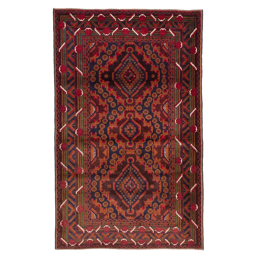 ECARPETGALLERY Hand-knotted Teimani Dark Brown Wool Rug - 4'0 x 6'8