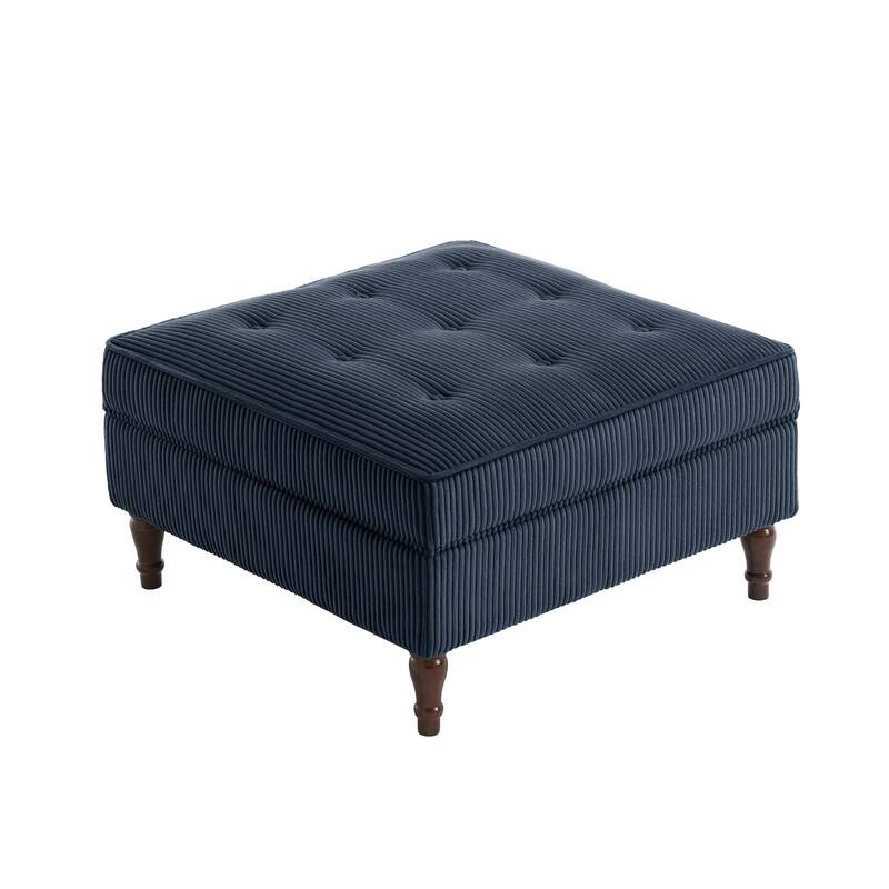 Corduroy Flip Top Dual-Use Storage Ottoman Coffee Table