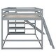 preview thumbnail 12 of 26, Full Over Full Bunk Bed with Slide & Ladder, Wood Floor Bunk Bed Frame w/Storage Shelves & Safety Guardrails for Kids Girls Boys