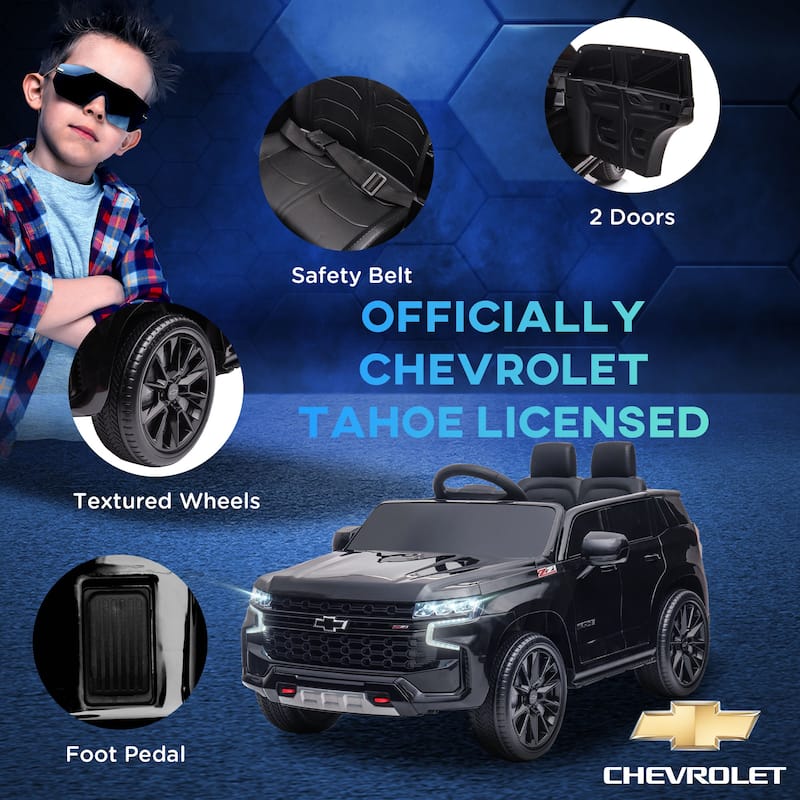 Aosom Chevrolet TAHOE Licensed Kids Ride on Car, 12V Battery Powered Kids Electric Car with Remote Control