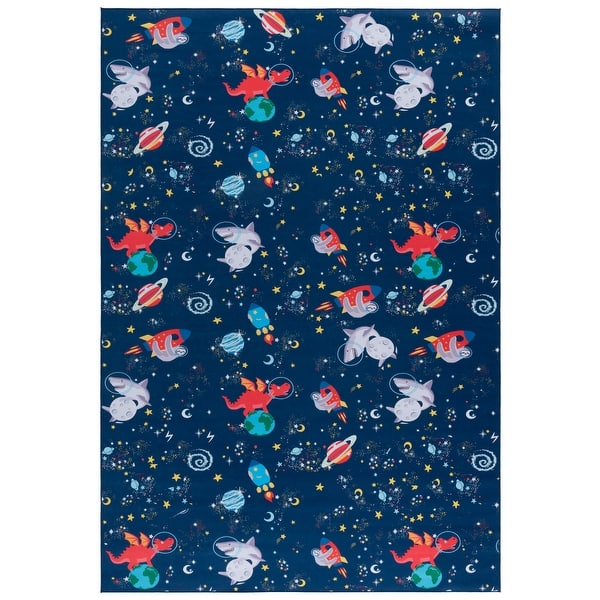 slide 2 of 7, SAFAVIEH Tacoma Kids Abygael Kids & Tween Rug 4' x 6' - Navy/Rust