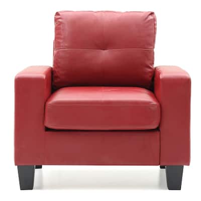 Solid Pocket Coil Seat Accent Chair - 36" - Red