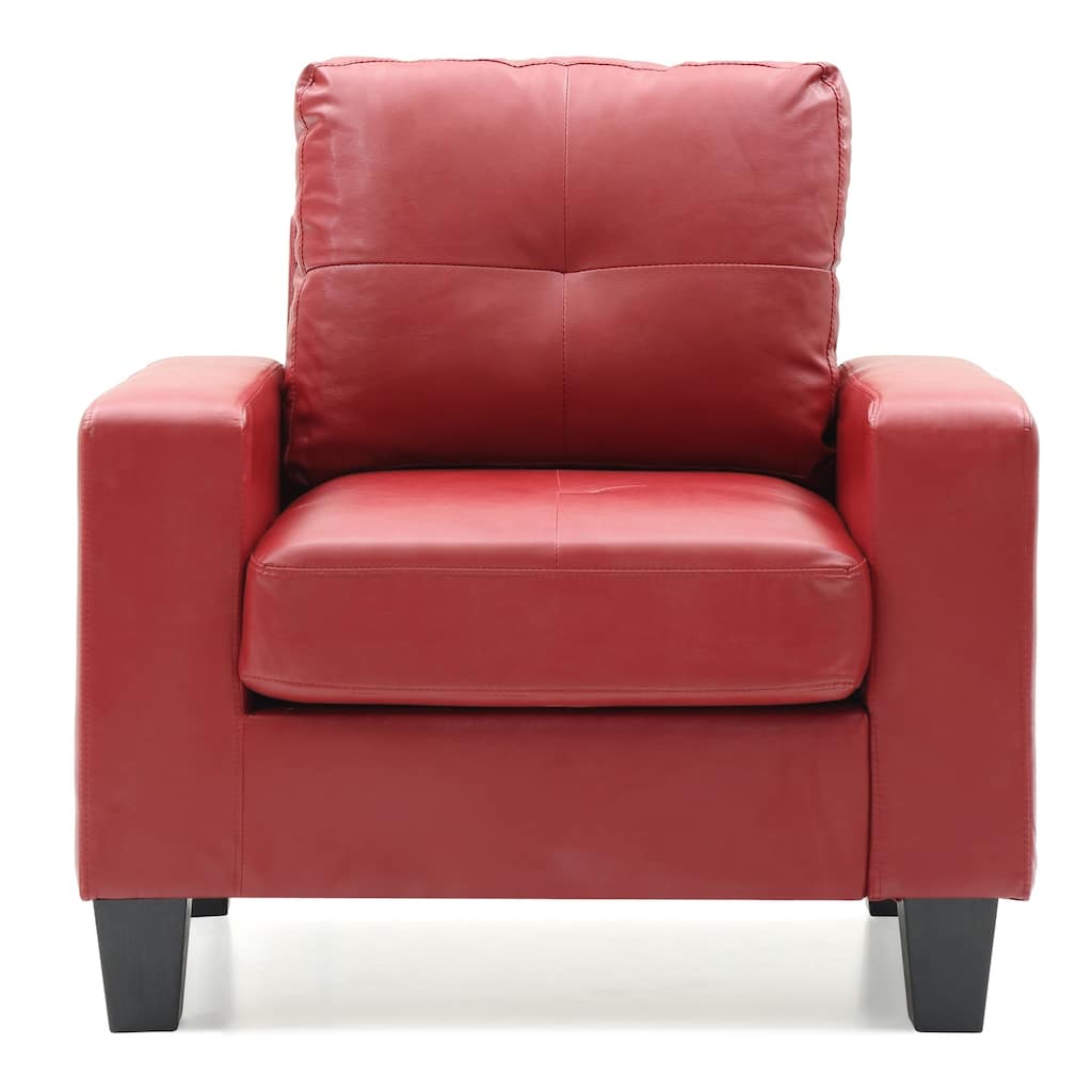 Solid Pocket Coil Seat Accent Chair - 36" - Red