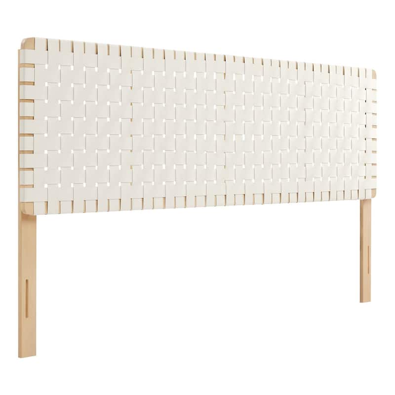 Sparta Twin/Full/Queen/King Vegan Leather Weave Headboard - Natural Beige