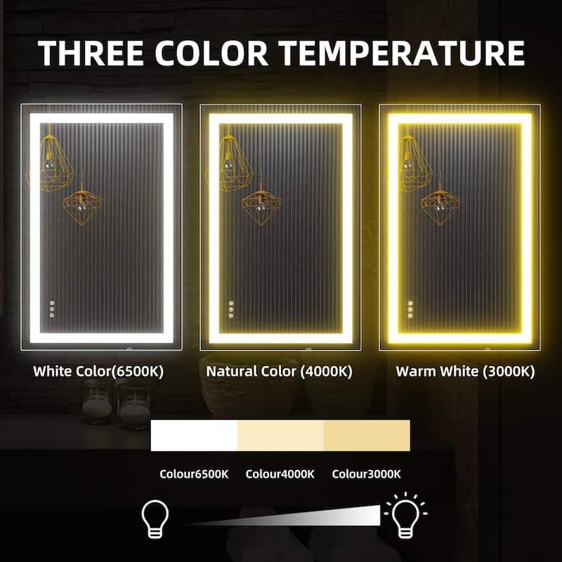 LED Bathroom Mirror with Front and Backlight