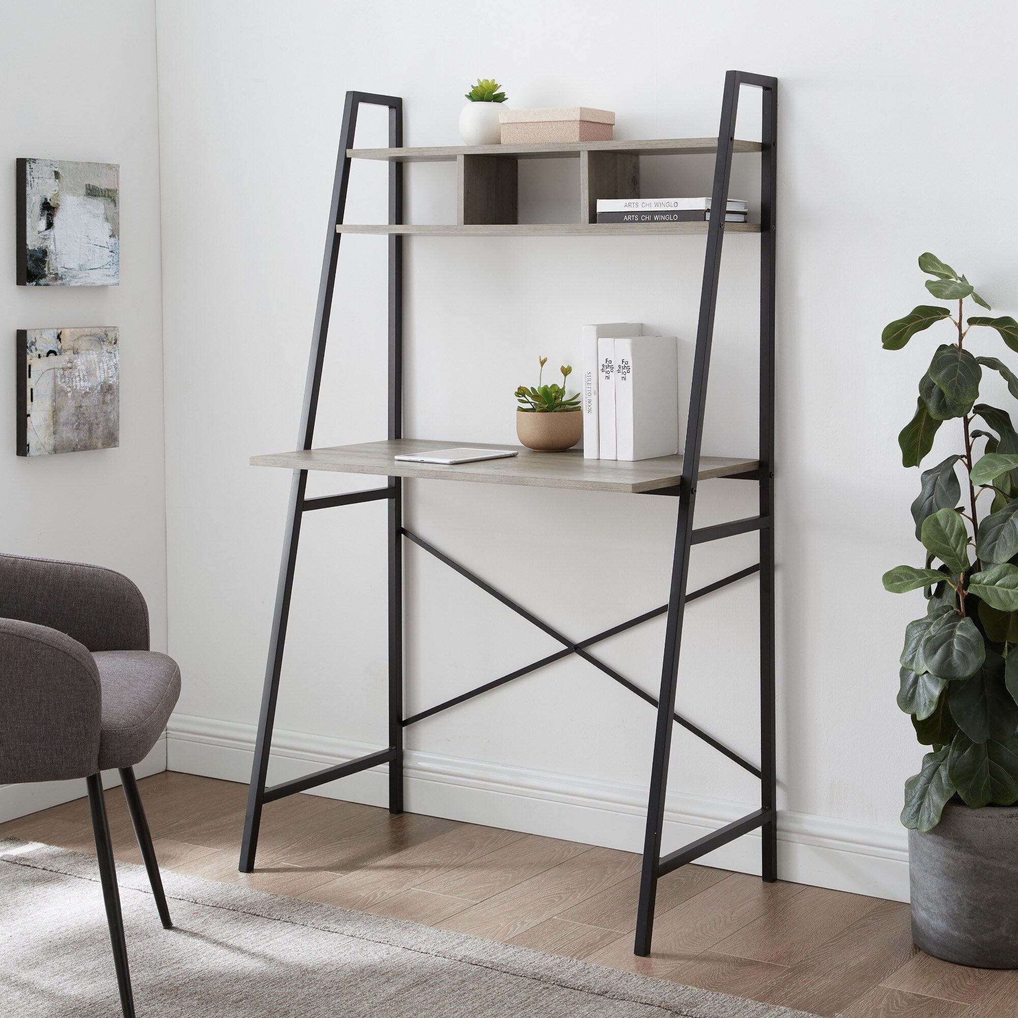 Carbon Loft 33 Inch Industrial Angled Frame Desk On Sale Overstock 31644916