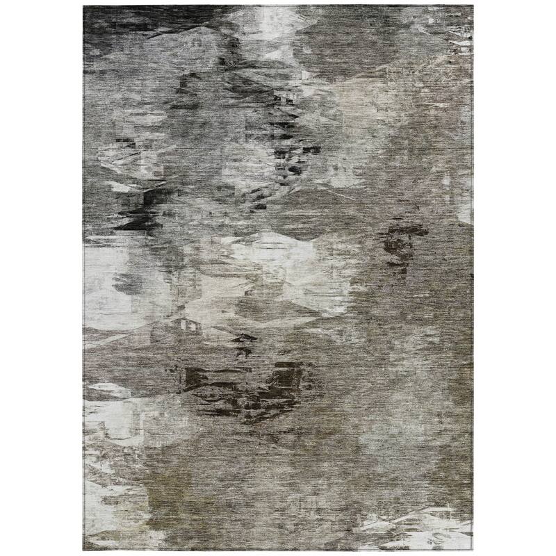 HomeRoots Abstract Transitional Rectangle Outdoor Rug