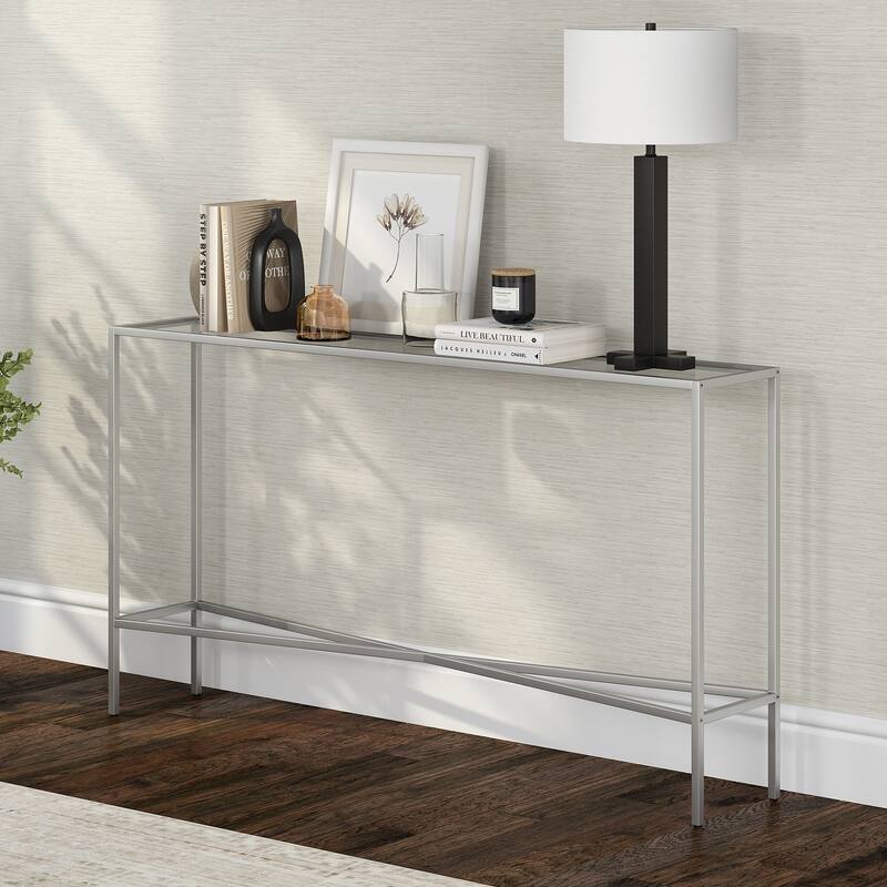 Henley 55'' Wide Rectangular Console Table with Glass Top