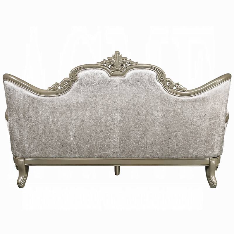 Bertha Sofa, Ornate Carved European Classic Beige Champagne, 85 Inch
