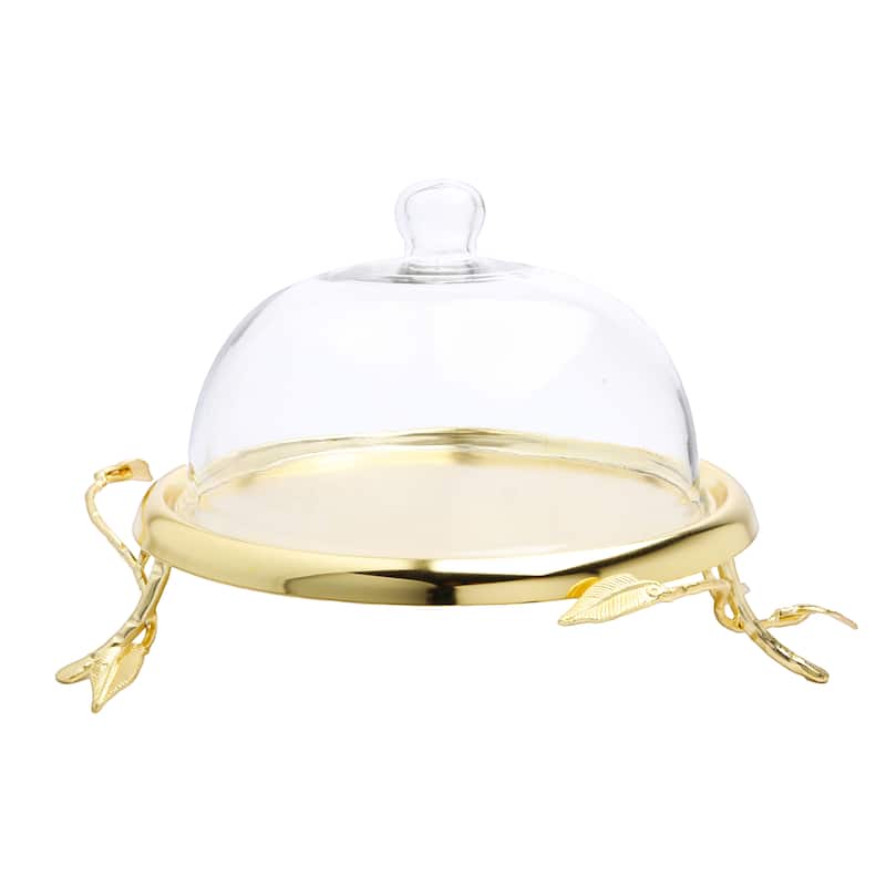 Alice Pazkus 10.5"D Gold Cake Dome