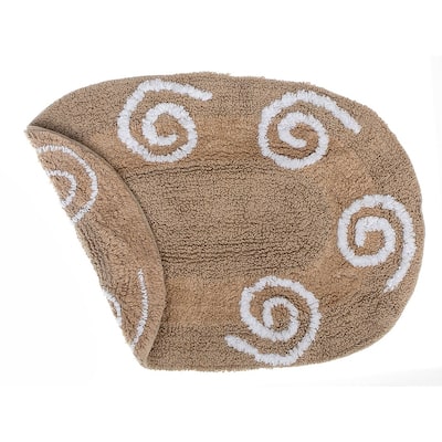 Reversible Cotton Swirly Oval Bath Mat - Set Of 2