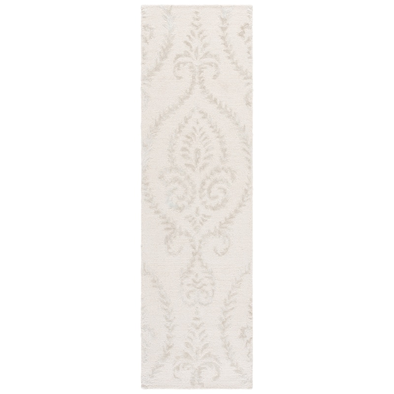 SAFAVIEH Handmade Glamour Bejushe Wool Rug - 2'3" x 8' Runner - Beige/Ivory