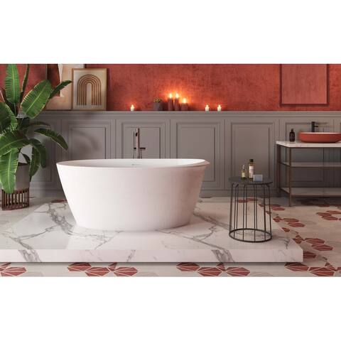 Acrylic Single Slipper Flatbottom Soaking Bathtub in White