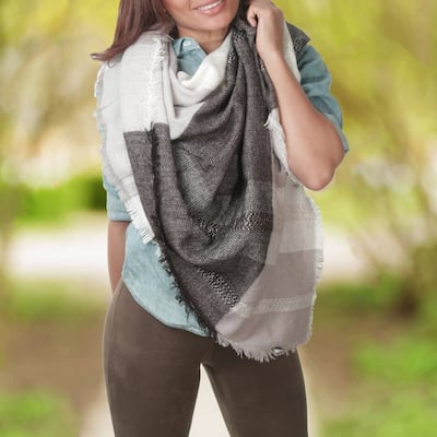 Womens Oversized UltraSoft Plaid Blanket Wrap Shawl Scarf Winter Warmth
