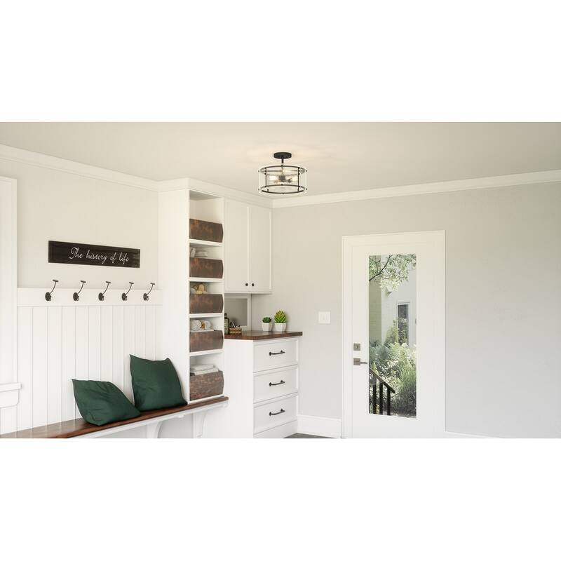 Fortress Three Light Semi Flush Mount