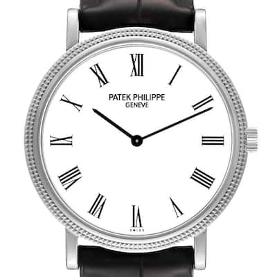 Patek Philippe Pre-Owned Calatrava 35mm Men's Watch - White Gold