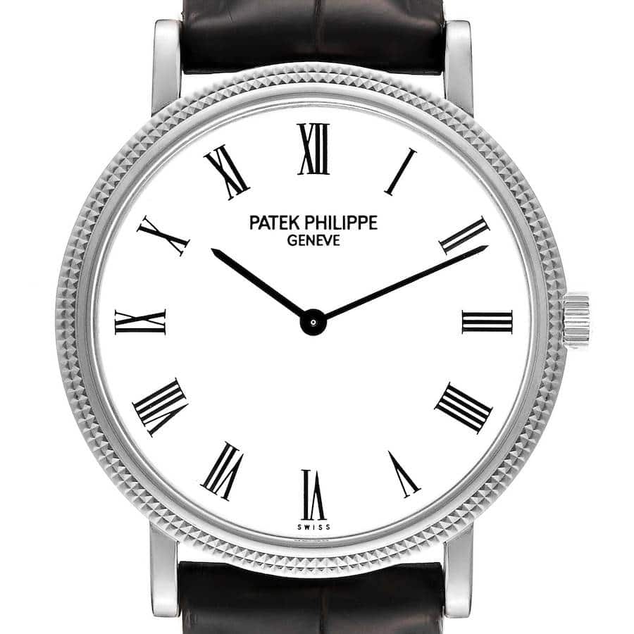 Patek Philippe Pre-Owned Calatrava 35mm Men's Watch - White Gold
