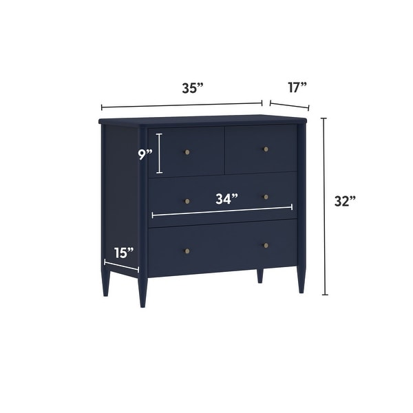 Harbor 3-Drawer Dresser with Antique Brass Drawer Pulls - On Sale