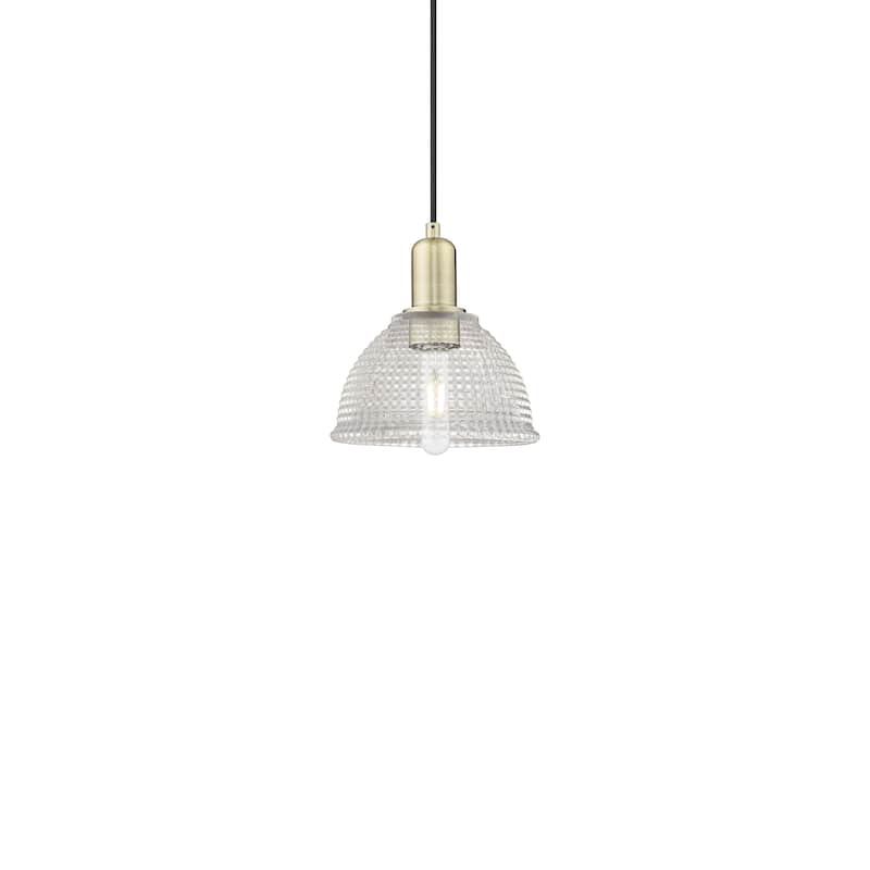 Innovations Lighting 716-1P-9-8 Arietta Pendant Arietta 8" Wide Mini - Antique Brass / Clear