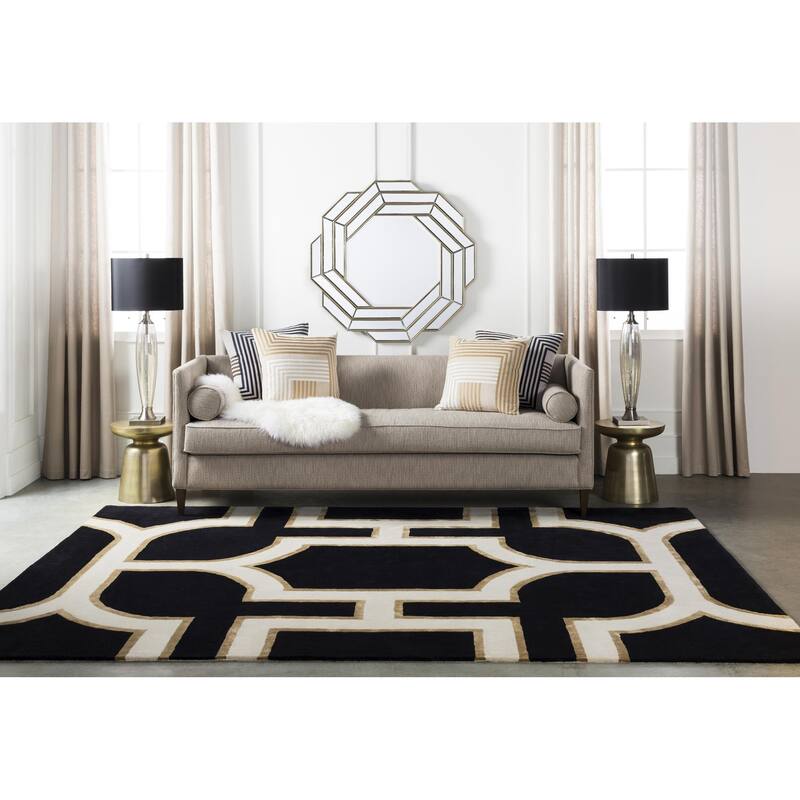 Livabliss Intermezzo Transitional Geometric Area Rug - Black - 5' x 7' 6"