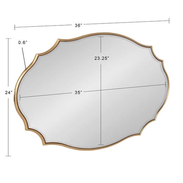 dimension image slide 5 of 12, Kate and Laurel Leanna Scalloped Oval Wall Mirror
