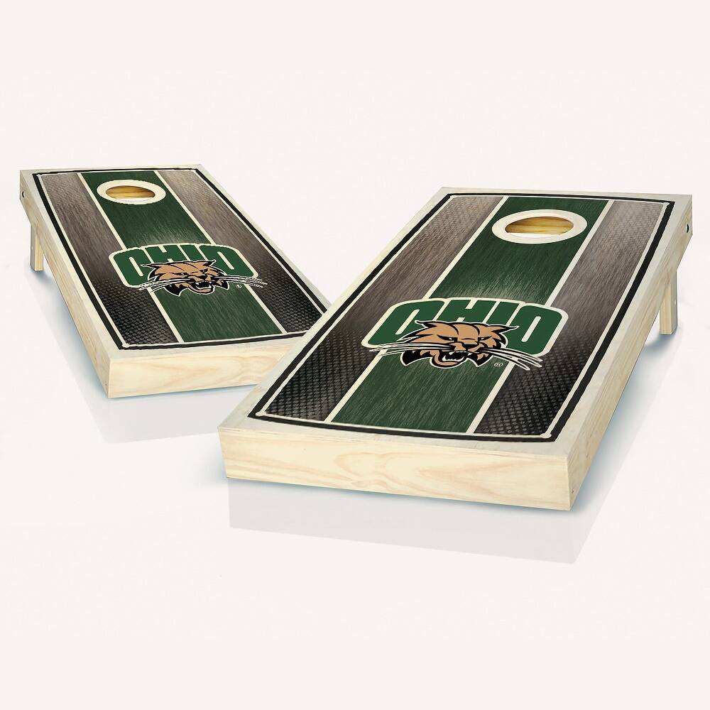 Ohio Bobcats Striped NCAA Team Cornhole Boards
