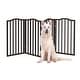 preview thumbnail 7 of 13, 4-Panel Tall Decorative Indoor Foldable Dog Gate - 72x32-Inch Wood Freestanding Pet Fence Brown