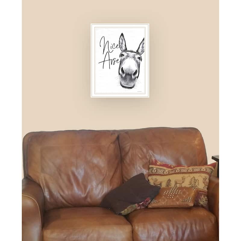 Trendy Decor 4U "Nice Ar-se" Framed Wall Art, Modern Home Décor Framed Print Wall Decoration by Lettered & Lined