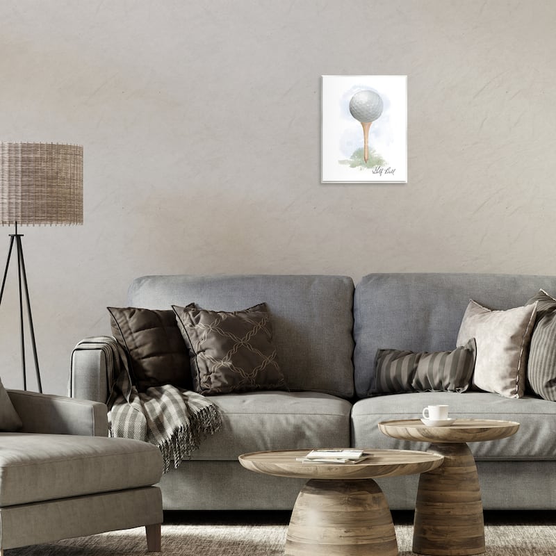 Stupell Soft Pastel Golf on Tee Wall Plaque Art Design By Matthew Piotrowicz