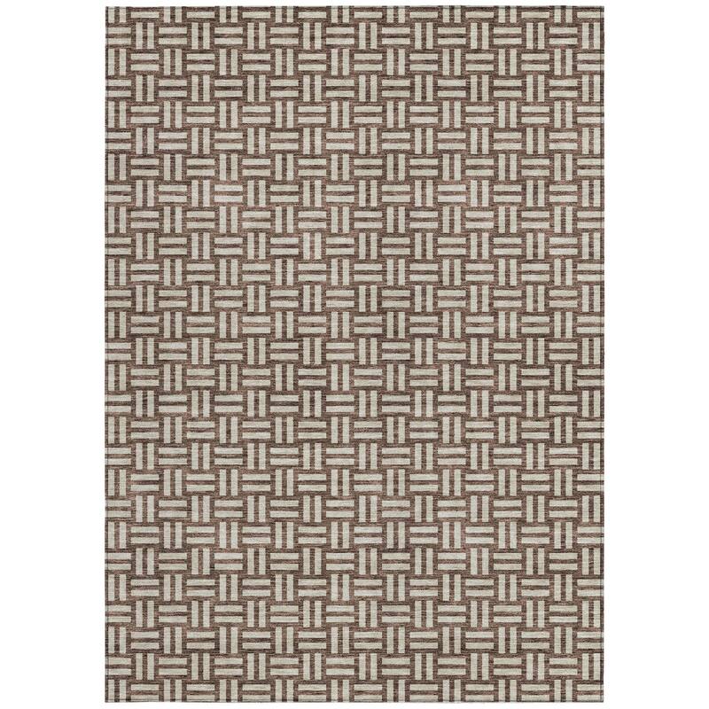 HomeRoots Geometric Transitional Rectangle Outdoor Rug