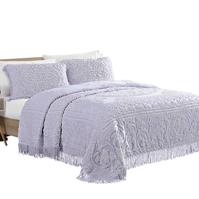Luxurious Medallion Chenille Fringe Border Bedspread