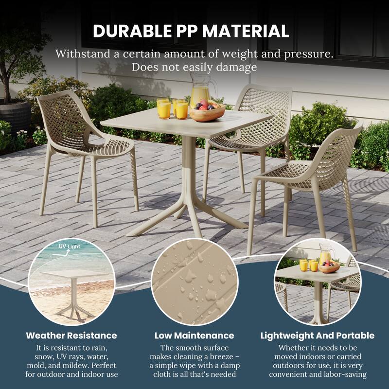 Frond and Form 4-Person Outdoor Square Dining Set