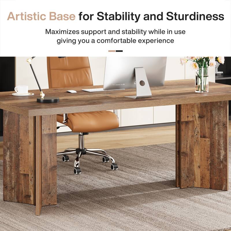 63-Inch Modern Executive Desk Large Office Computer Desk Writing Table