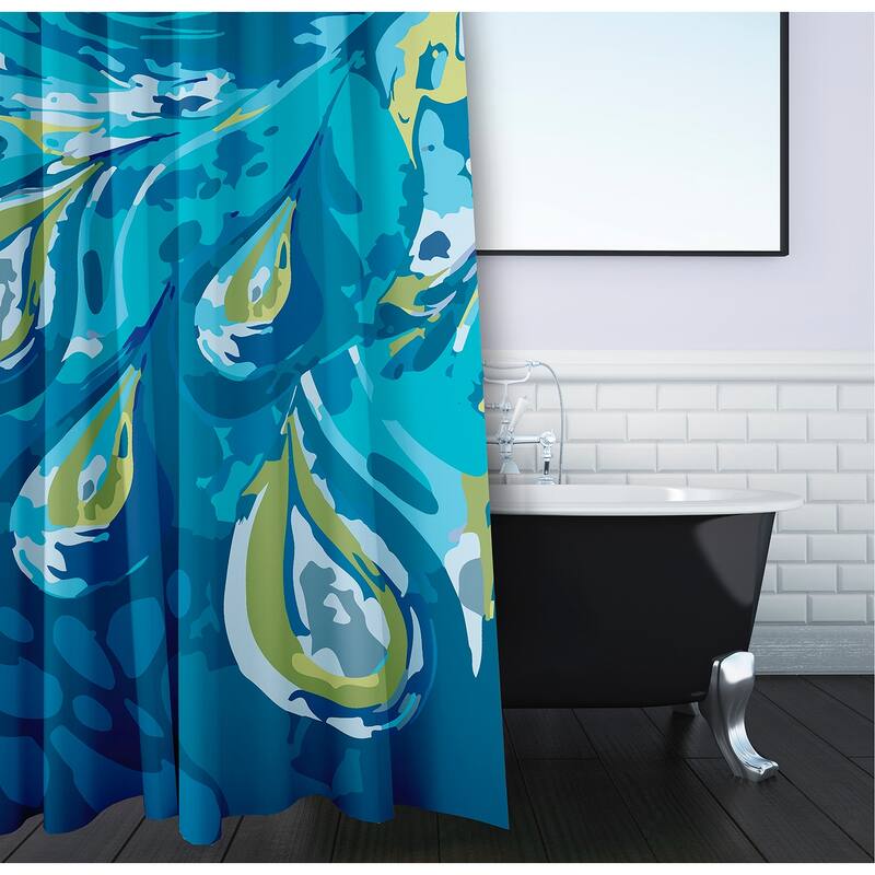 71 x 74-inch Boho Splash Geometric Print Shower Curtain